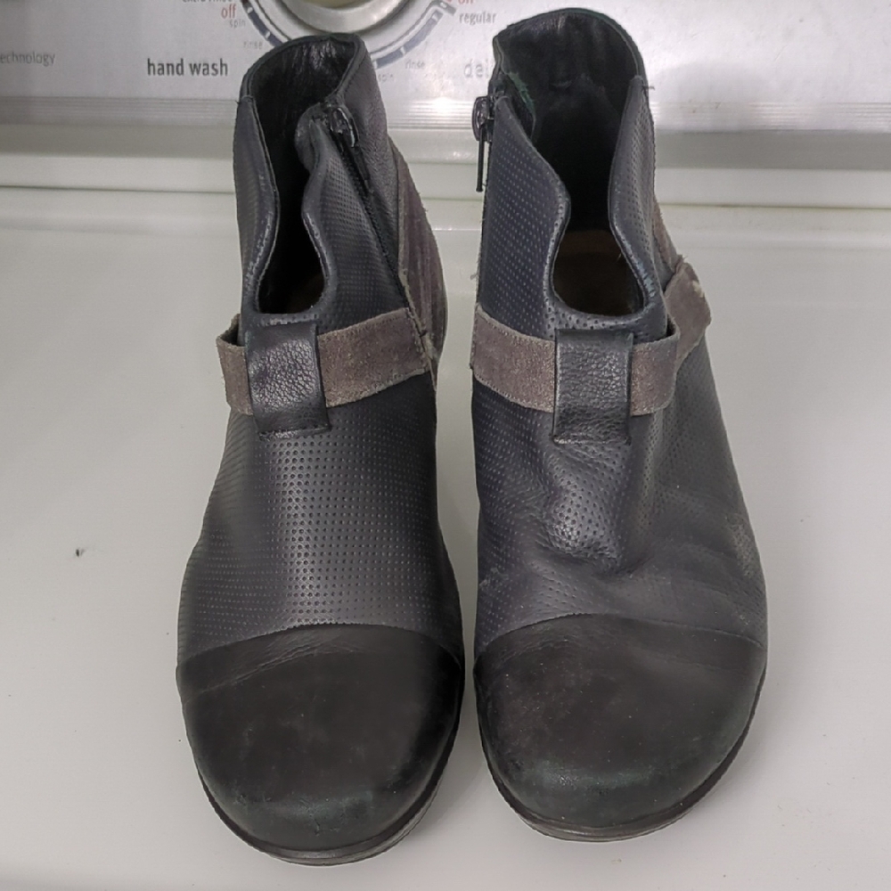 Women's Black Ankle Boots - Sleek Zip & Strap Design
